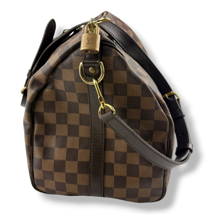 Louis Vuitton Damier Ebene Brown Speedy Bandouliere 35 Handbag
