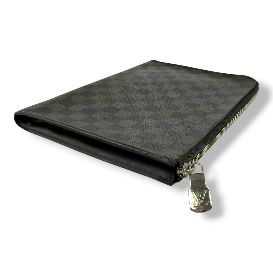 Louis Vuitton Pochette Voyage Black Damier Graphite Pouch