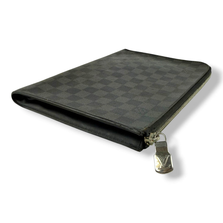 Louis Vuitton Pochette Voyage Black Damier Graphite Pouch