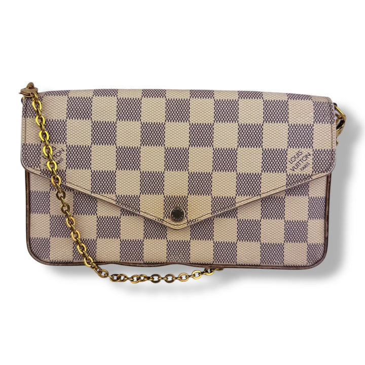 Louis Vuitton Felicie Pochette Damier Azur Handbag