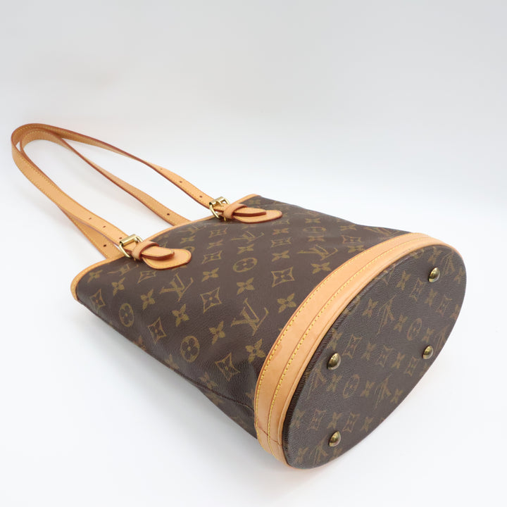 Louis Vuitton PM Bucket Tote Brown Monogram Handbag