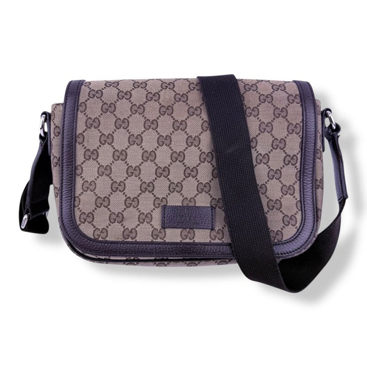 Gucci Beige GG Monogram Crossbody Messenger Bag