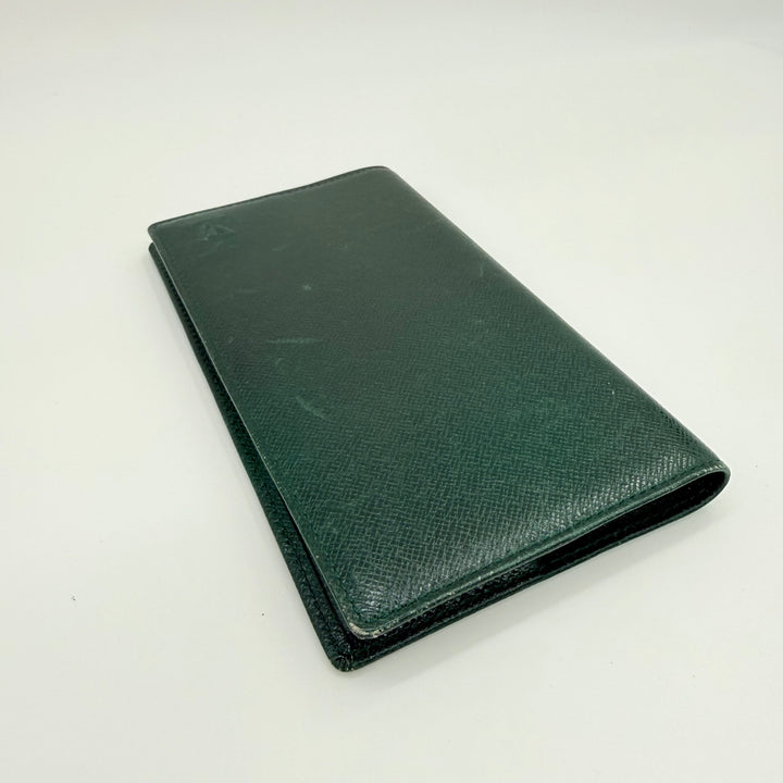Louis Vuitton Green Taiga Leather Brazza Long Wallet