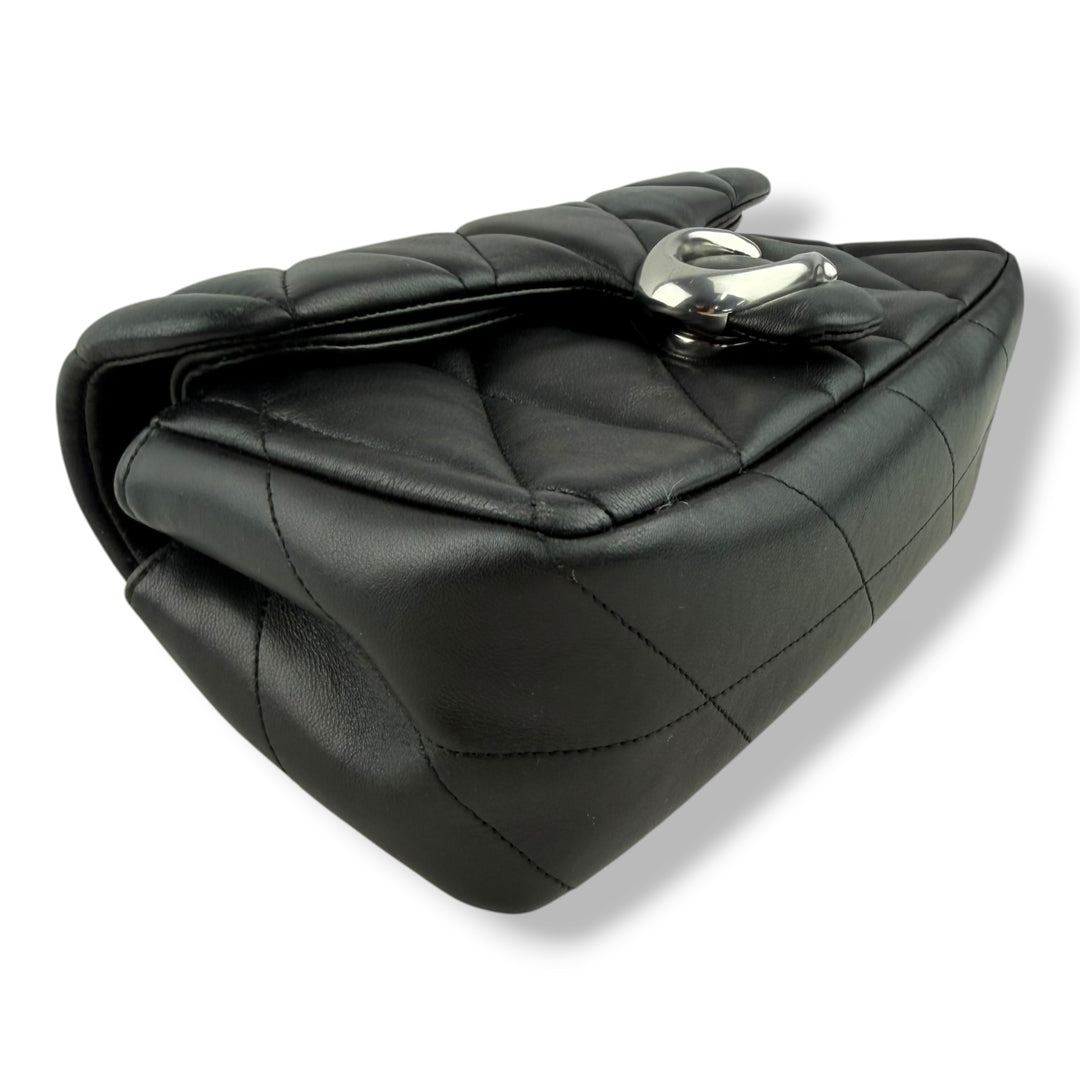 Coach Pillow Quilted Tabby 20 Black Nappa Leather Handbag