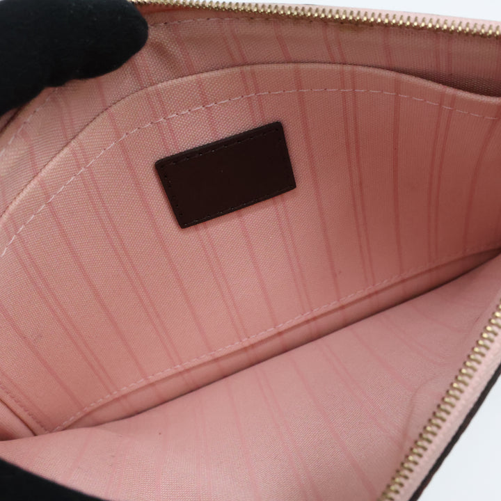 Louis Vuitton Brown Damier Neverfull MM Handbag W/ Clutch Pouch