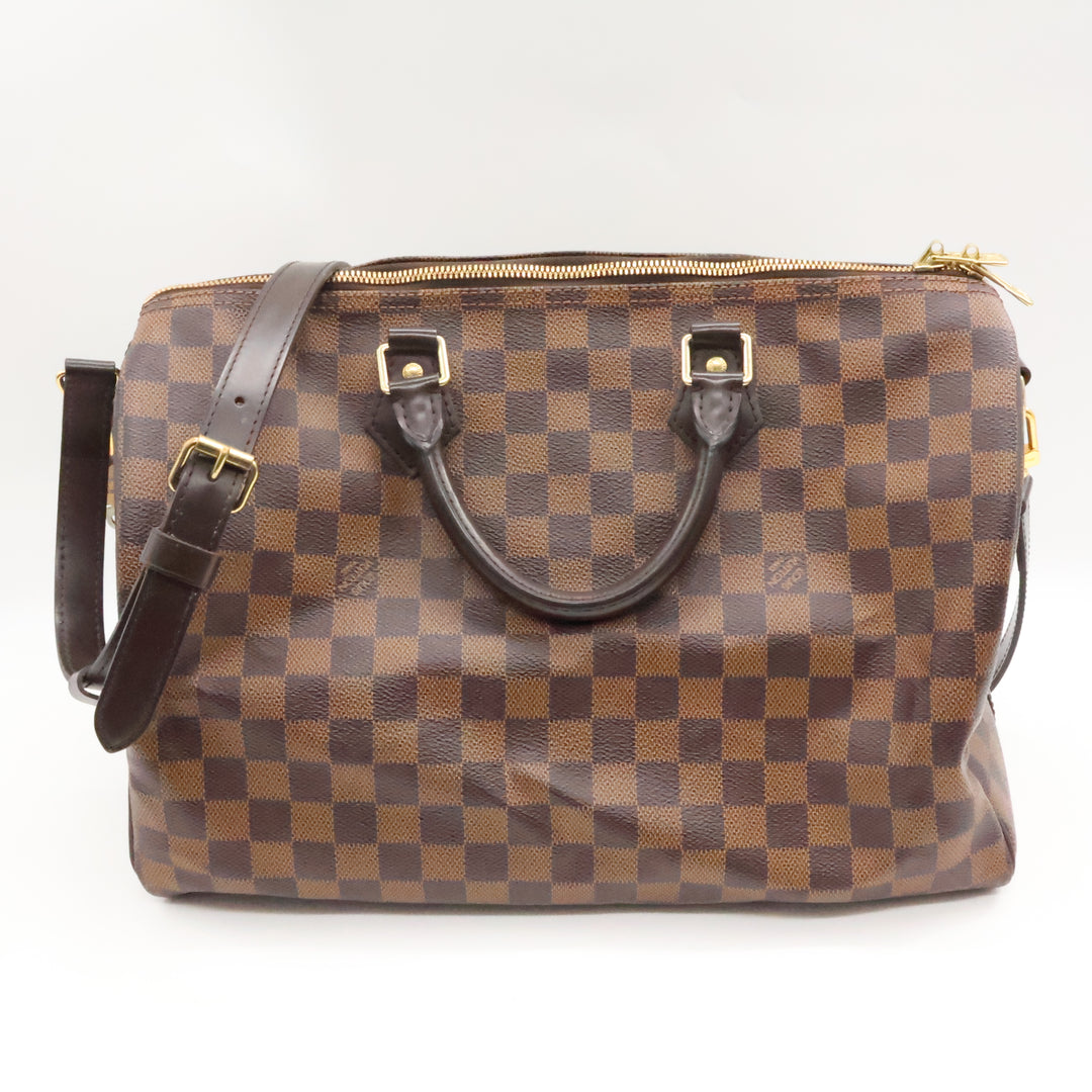 Louis Vuitton Damier Ebene Brown Speedy Bandouliere 35 Handbag