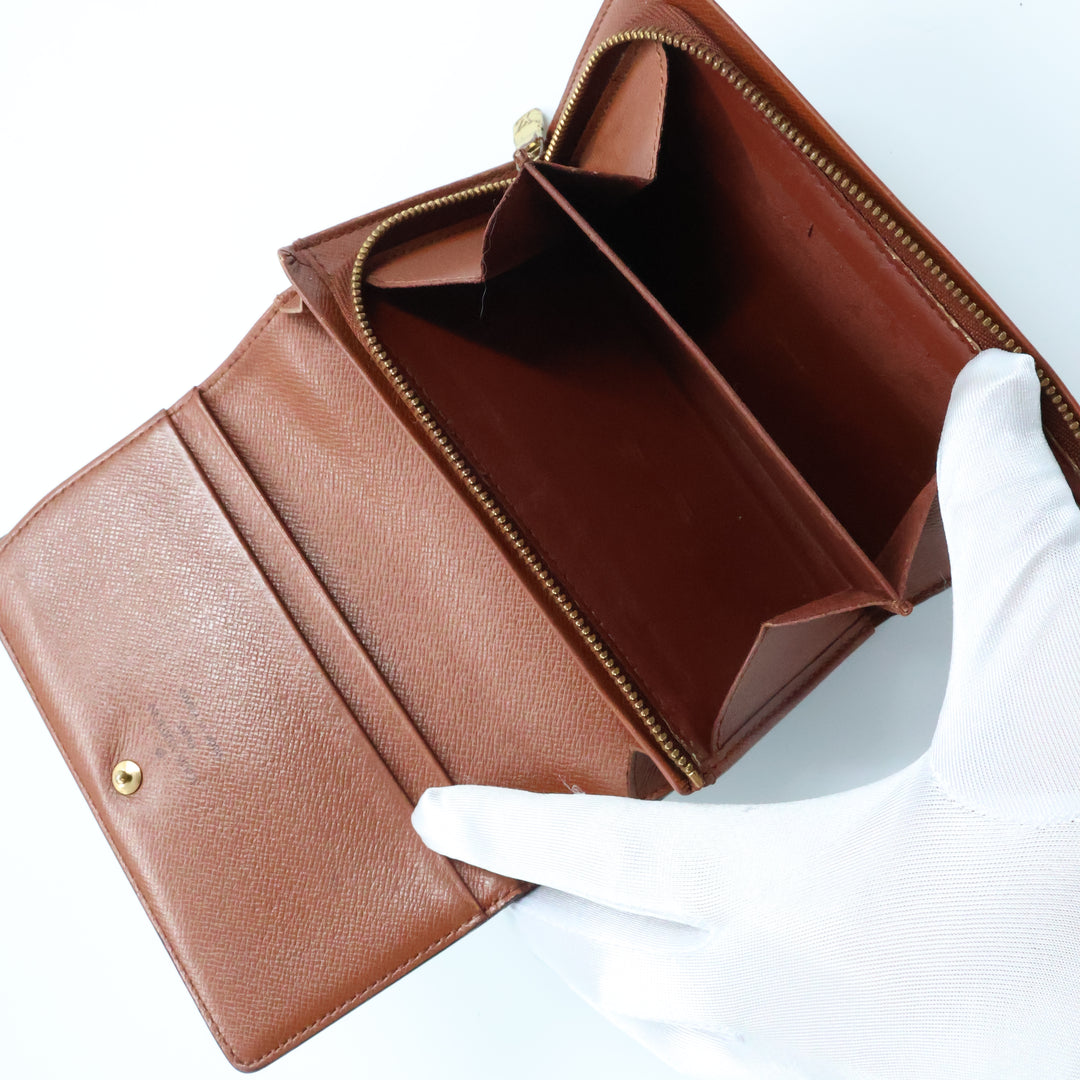 Louis Vuitton Brown Monogram Small Zippy Purse 8596