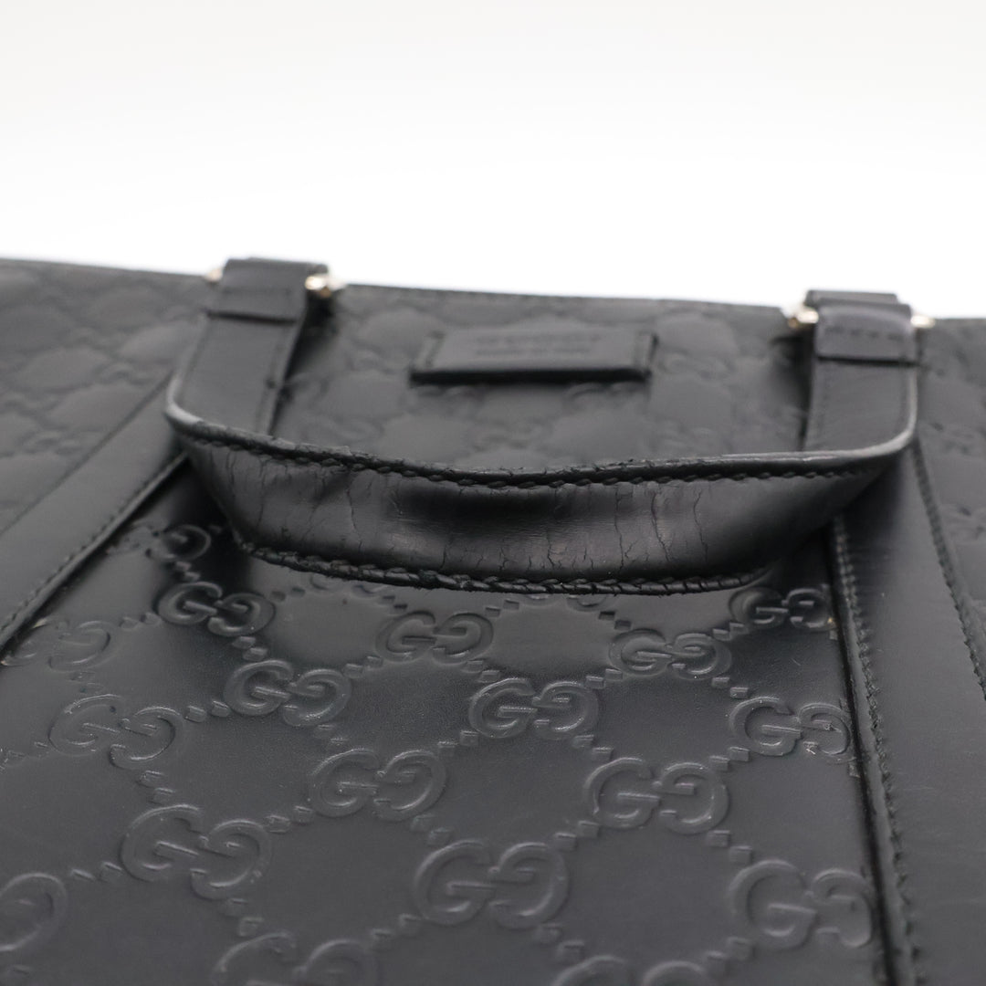 Gucci Guccissima Black Briefcase Business Bag