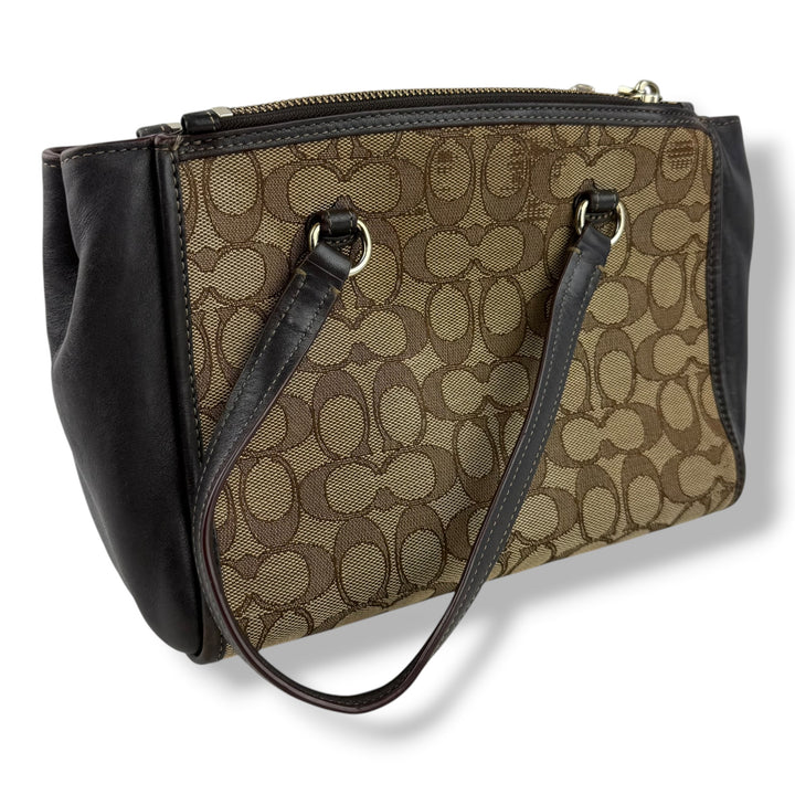 Coach Beige Signature Stanton 26 Tote Handbag