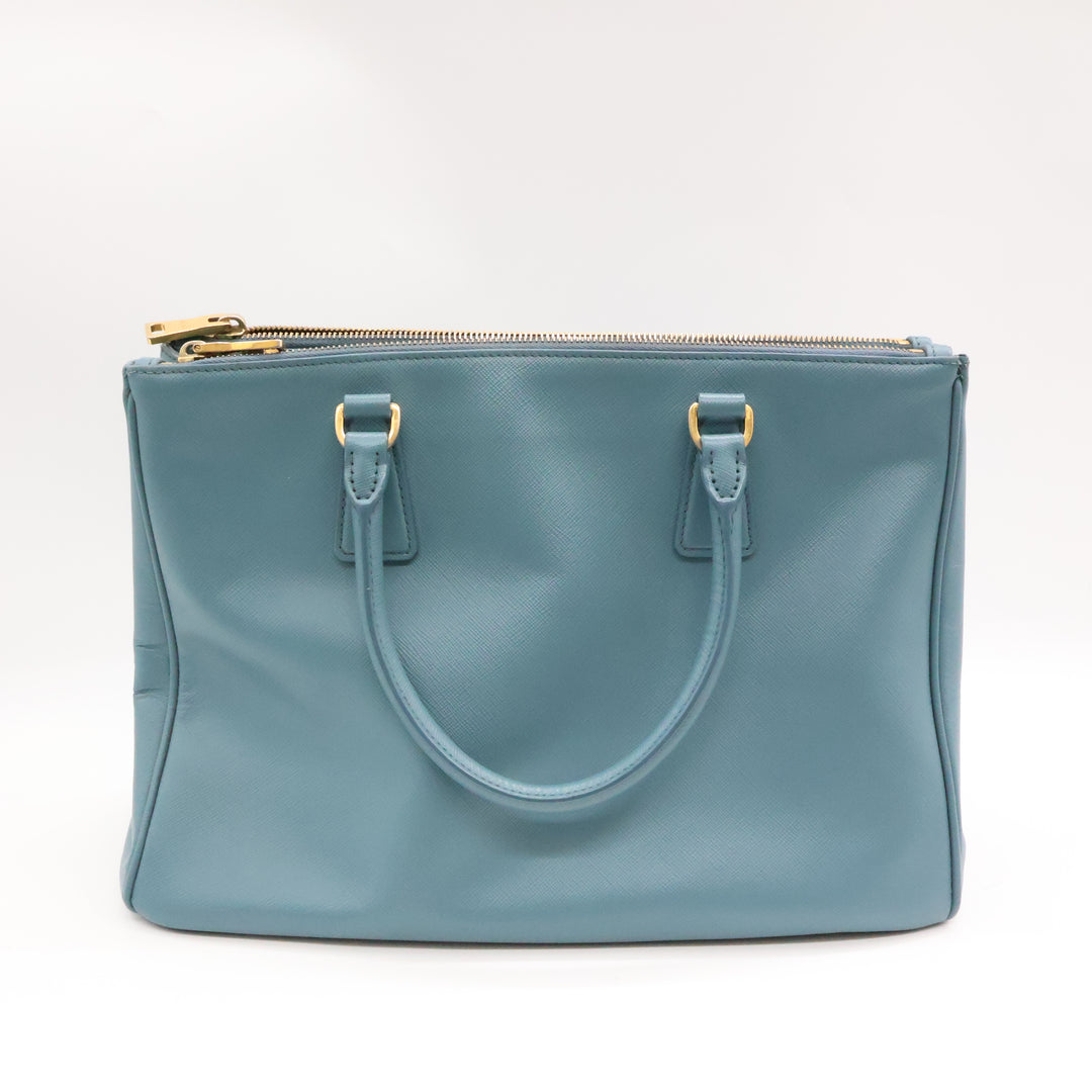 Prada Galleria Saffiano Tote  Blue Leather Handbag