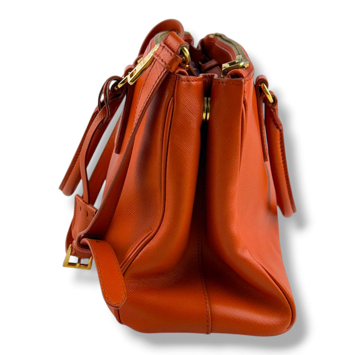 Prada Galleria Saffiano Tote Orange Leather Handbag