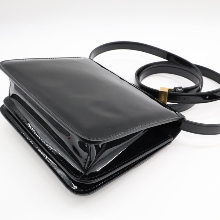 Fendi Black Patent Leather Karligraphy Crossbody Bag