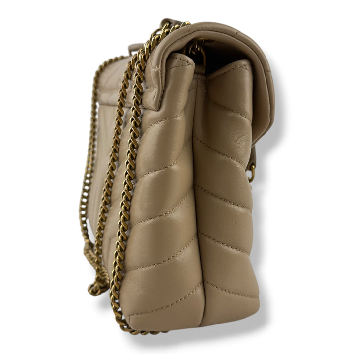 Saint Laurent YSL Beige LouLou Small Quilted Leather Handbag