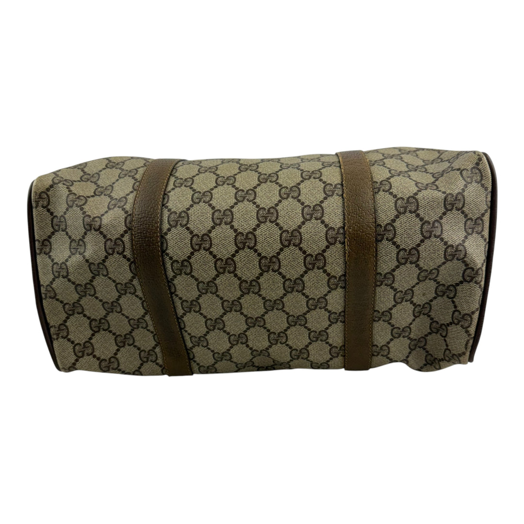 Gucci Beige GG Monogram Boston Canvas Bag