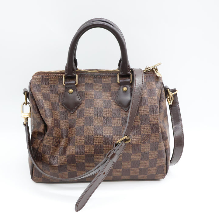 Louis Vuitton Damier Ebene Brown Speedy Bandouliere 25 Handbag