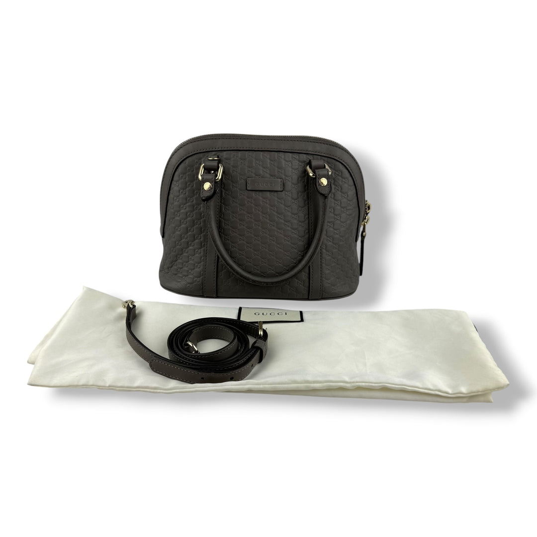 Gucci Guccissima Mini Dome Grey GG Monogram Handbag