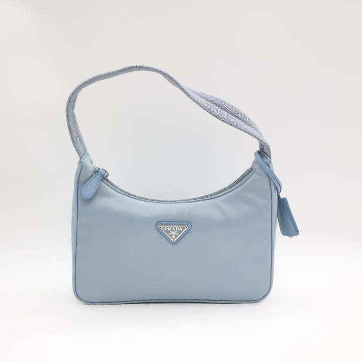 Prada Light Blue Nylon Re-Edition 2000 Pochette Handbag