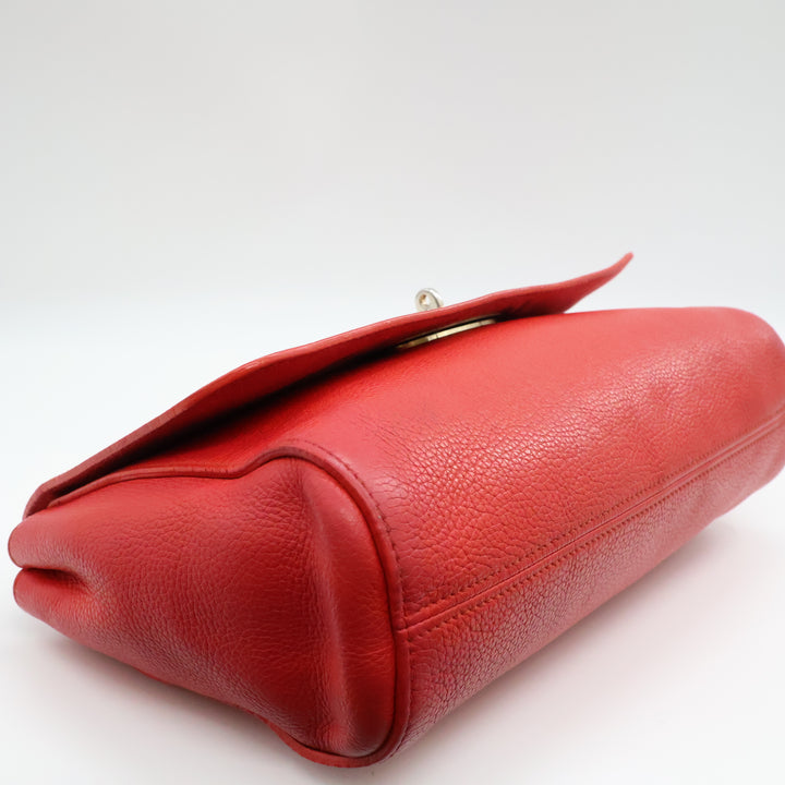 Mulberry Medium Lily Red Leather Handbag