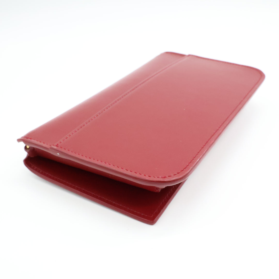 YSL Saint Laurent Red Smooth Leather Phone Holder Crossbody Pouch