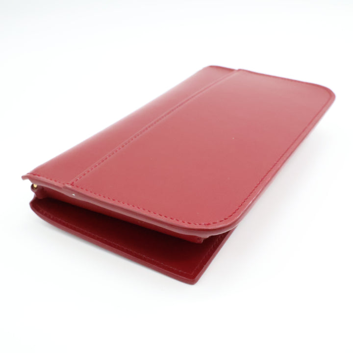 YSL Saint Laurent Red Smooth Leather Phone Holder Crossbody Pouch