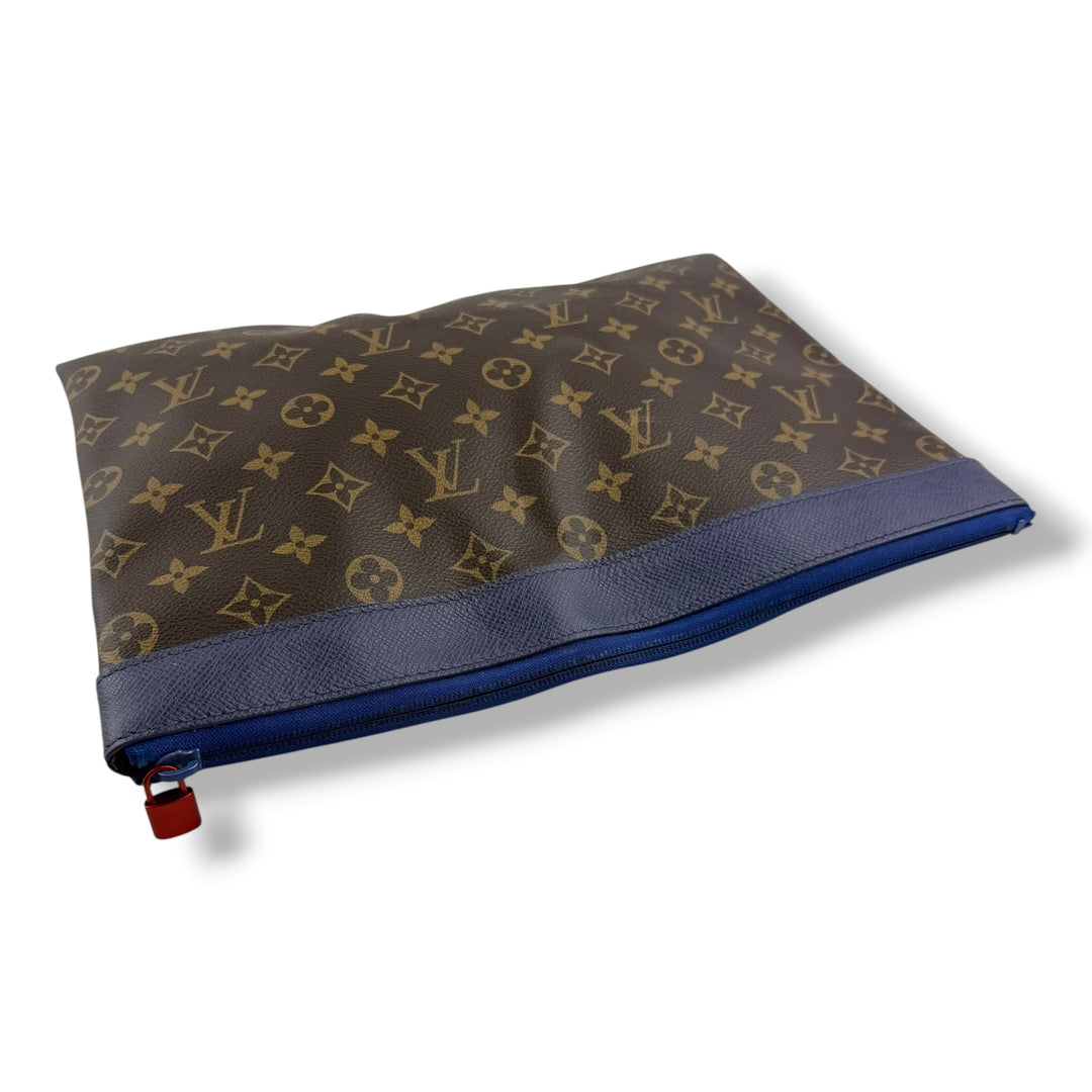 Louis Vuitton Brown/Blue Monogram Pochette Apollo Clutch Pouch