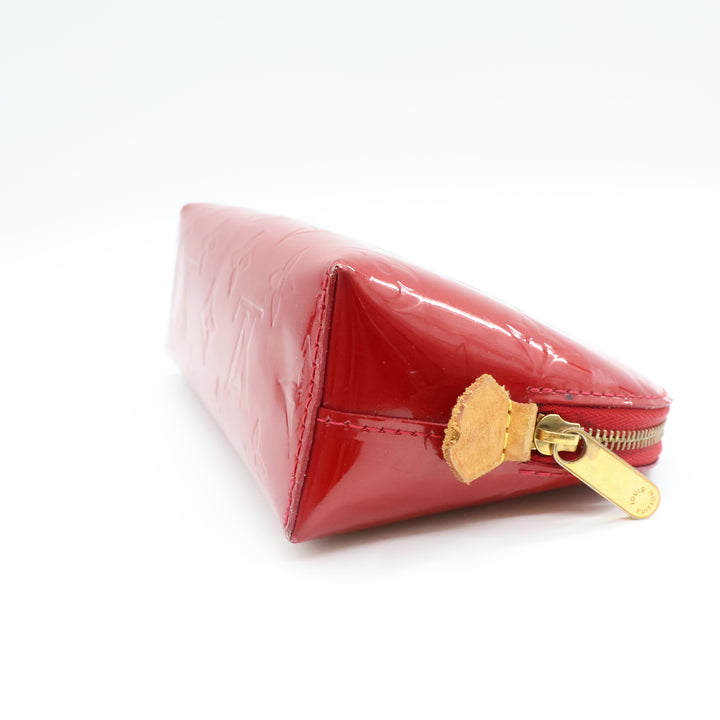 Louis Vuitton Red Vernis Patent Leather Travel Cosmetic PM Pouch
