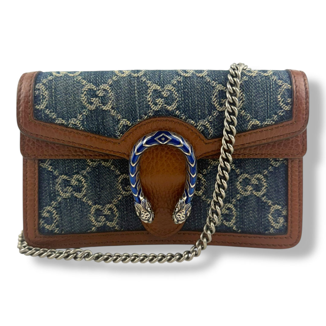 Gucci GG Dionysus Navy/Brown Denim Super Mini Handbag