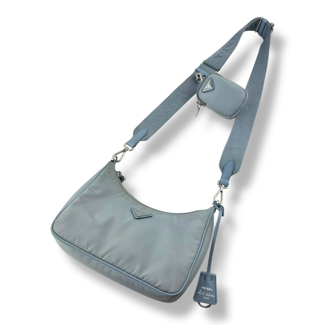 Prada Re-Editon 2005 Blue Re-Nylon Handbag