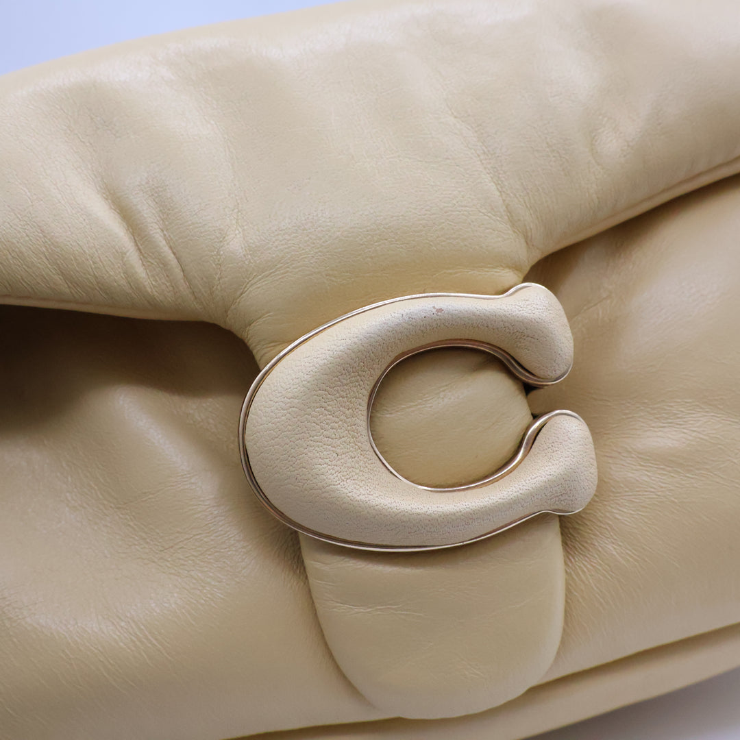 Coach Pillow Tabby 18 Beige Leather Handbag
