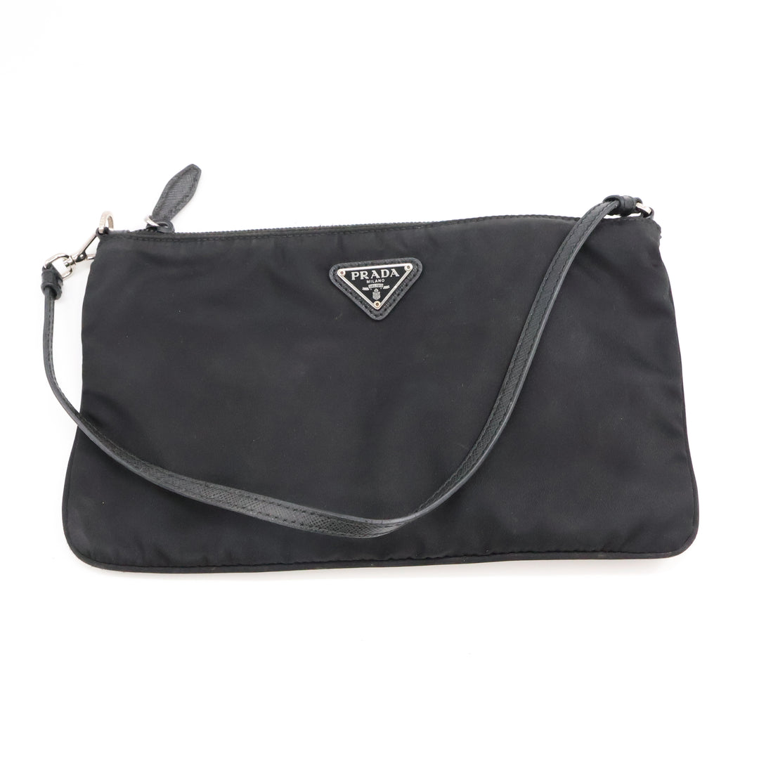 Prada Black Nylon Pochette Handbag
