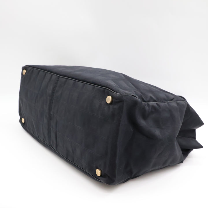 Chanel Black Travel Line Canvas Tote Handbag