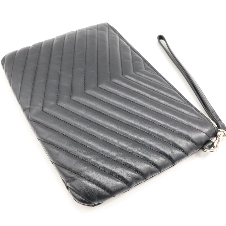 Saint Laurent Cassandre Matalesse Jolie Black Clutch Pouch
