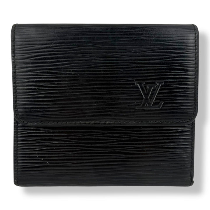 Louis Vuitton Vintage Black Epi Compact Bifold Wallet Purse