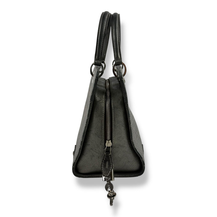 Christian Dior Cannage Grey Lady Dior Leather Handbag