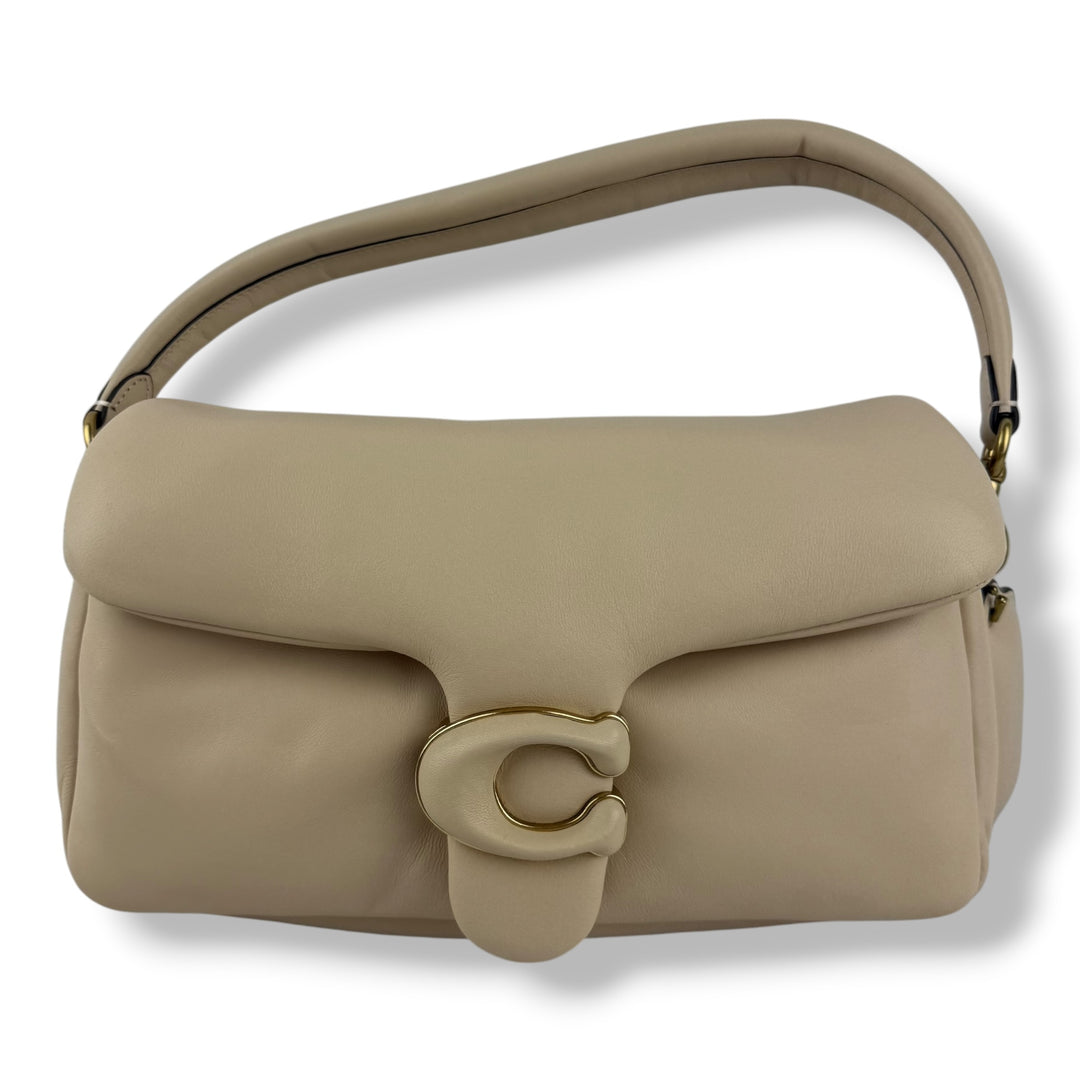 Coach Pillow Tabby 26 Beige Leather Handbag