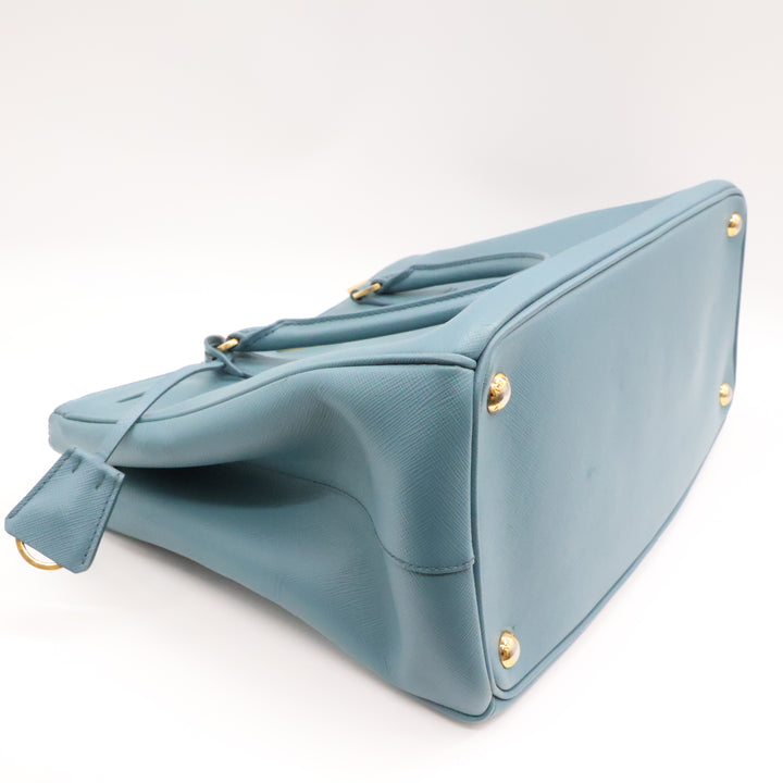 Prada Galleria Saffiano Tote  Blue Leather Handbag
