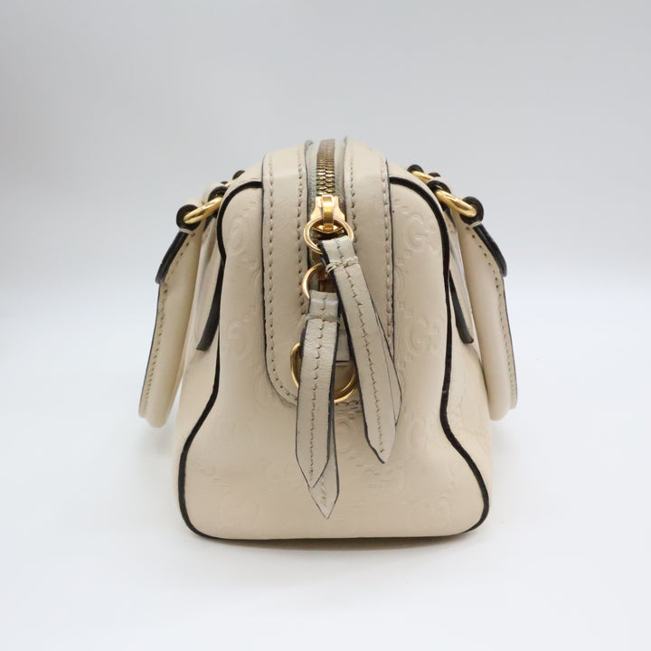 Gucci GG White Monogram Boston Crossbody bag