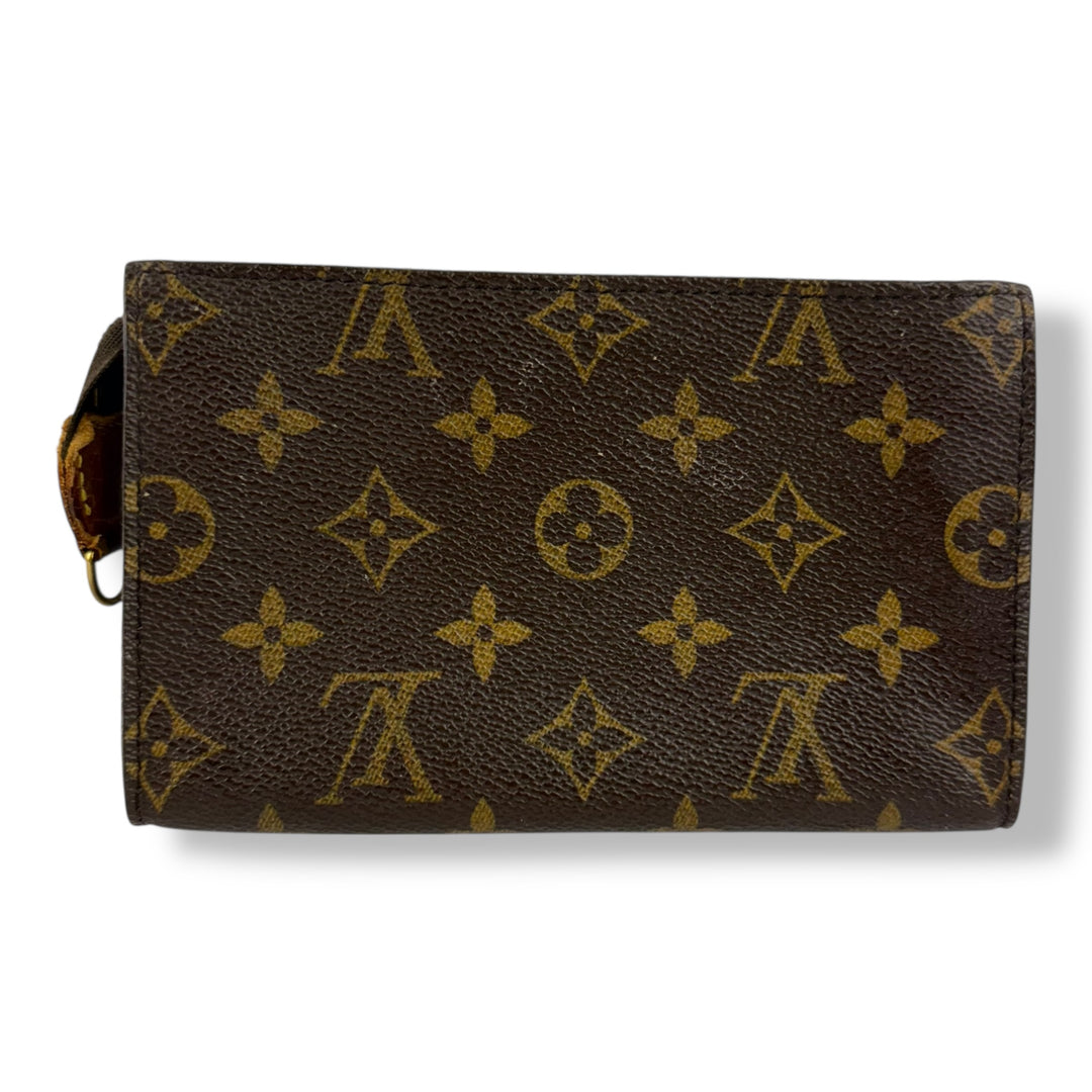 Louis Vuitton Brown Monogram Classic Signature Bucket Pouch W/ Added Chain