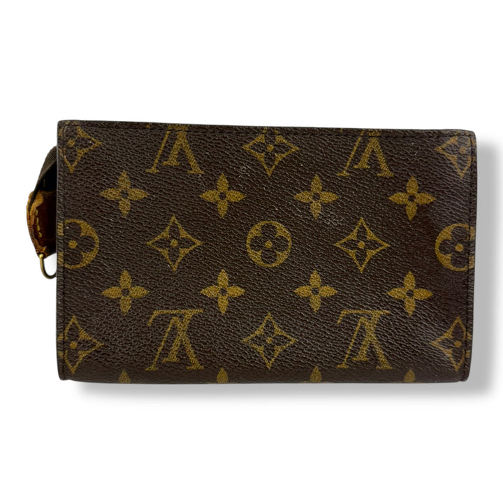 Louis Vuitton Brown Monogram Classic Signature Bucket Pouch W/ Added Chain