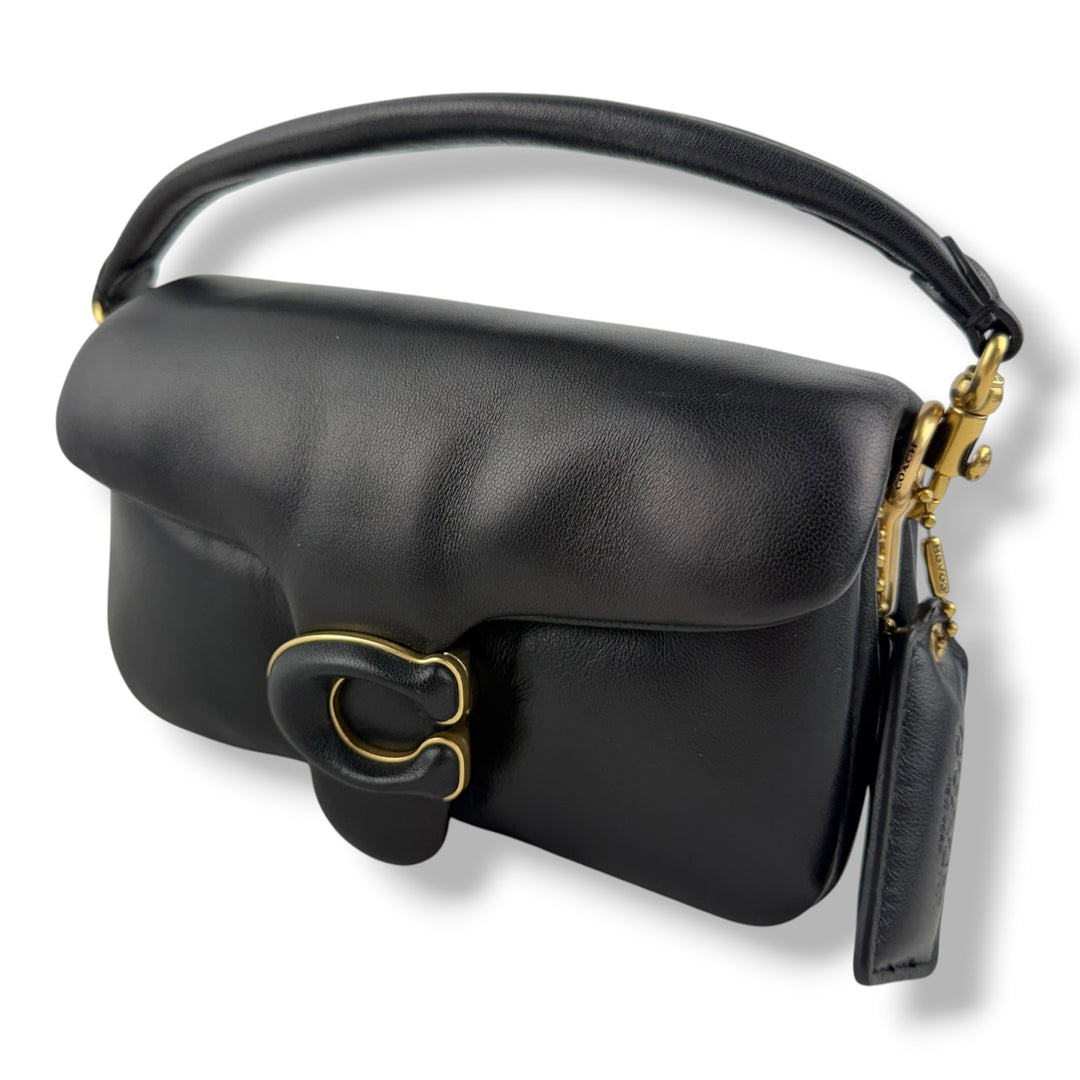 Coach Pillow Tabby 18 Black Leather Handbag
