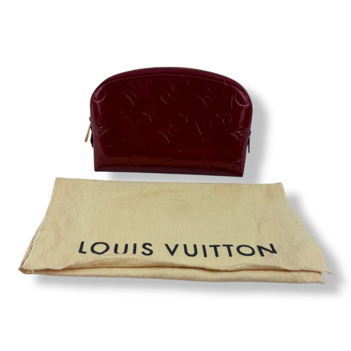 Louis Vuitton Red Vernis Patent Leather Travel Cosmetic PM Pouch
