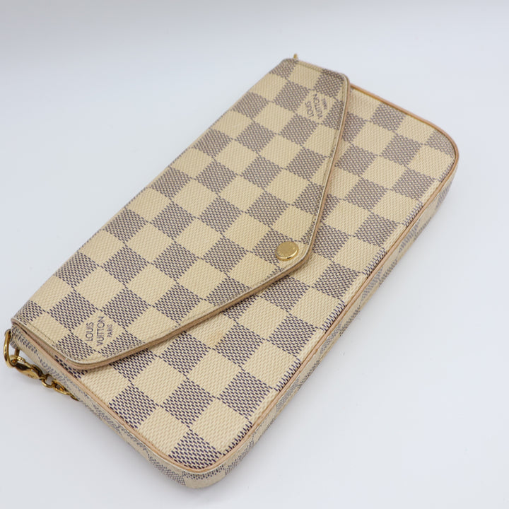 Louis Vuitton Felicie Pochette Damier Azur Handbag