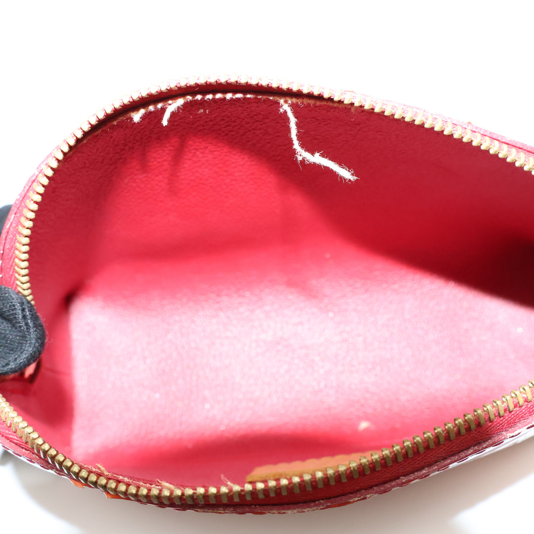 Louis Vuitton Red Vernis Patent Leather Travel Cosmetic PM Pouch