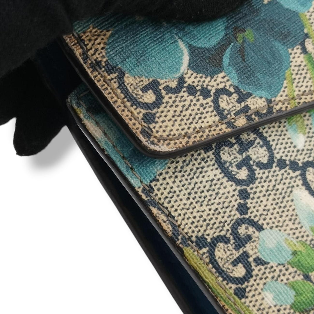 Gucci GG Dionysus Beige / Blue Bloom Wallet on chain Handbag