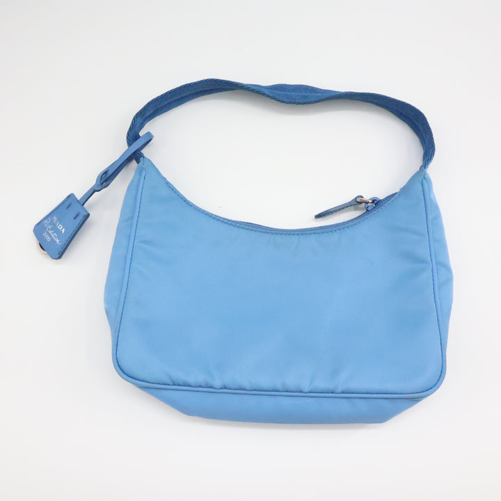 Prada Blue Nylon Re-Nylon Re-Edition 2000 Pochette Handbag