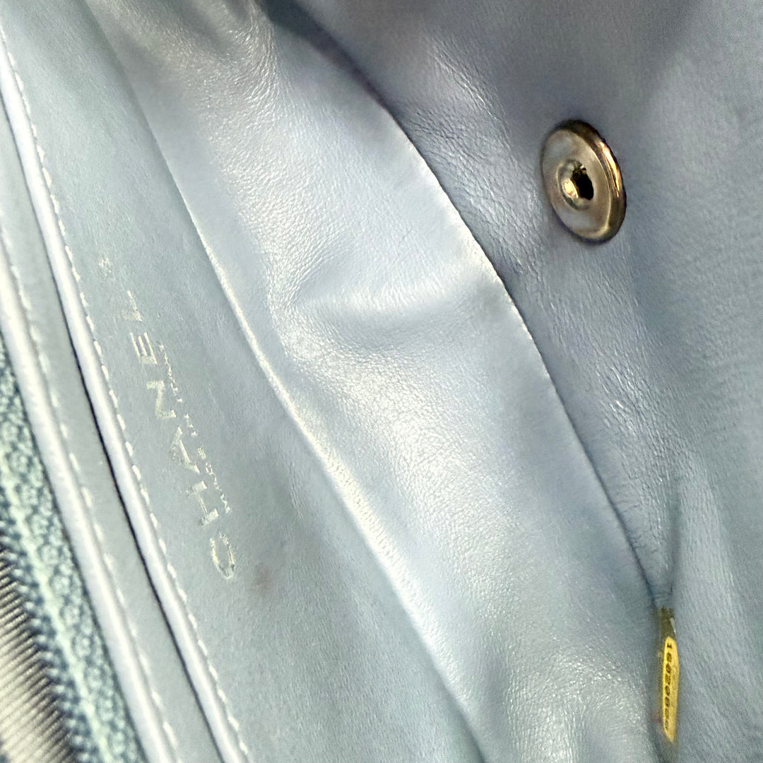Chanel Mini Classic Flap Patent Leather Khaki Handbag