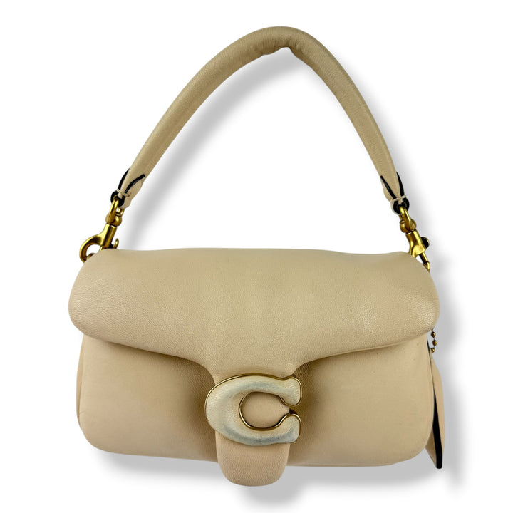 Coach Pillow Tabby 18 Cream Leather Handbag