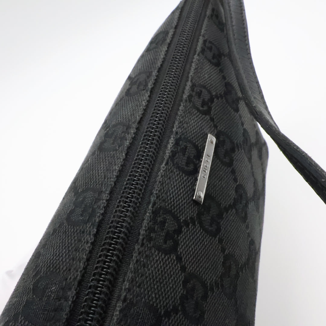 Gucci GG Supreme Black Boat Pochette Handbag
