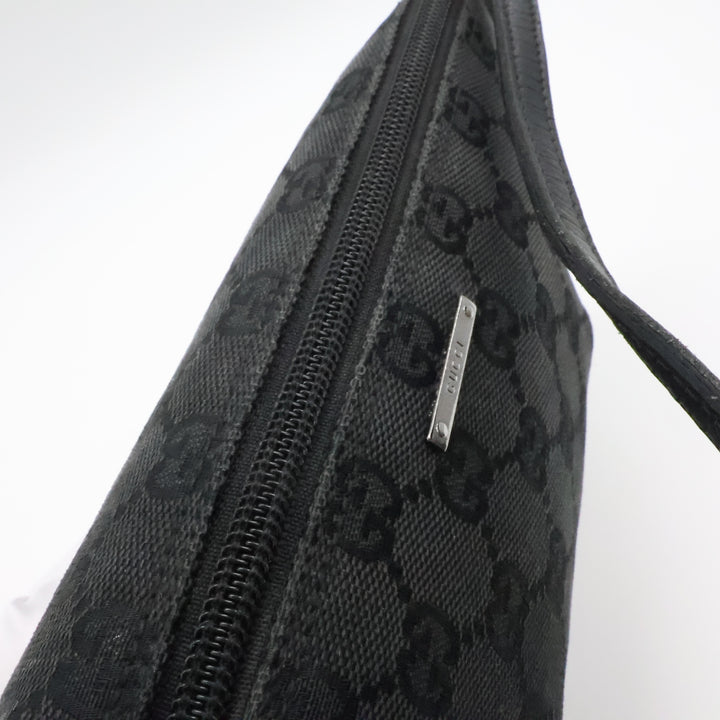 Gucci GG Supreme Black Boat Pochette Handbag
