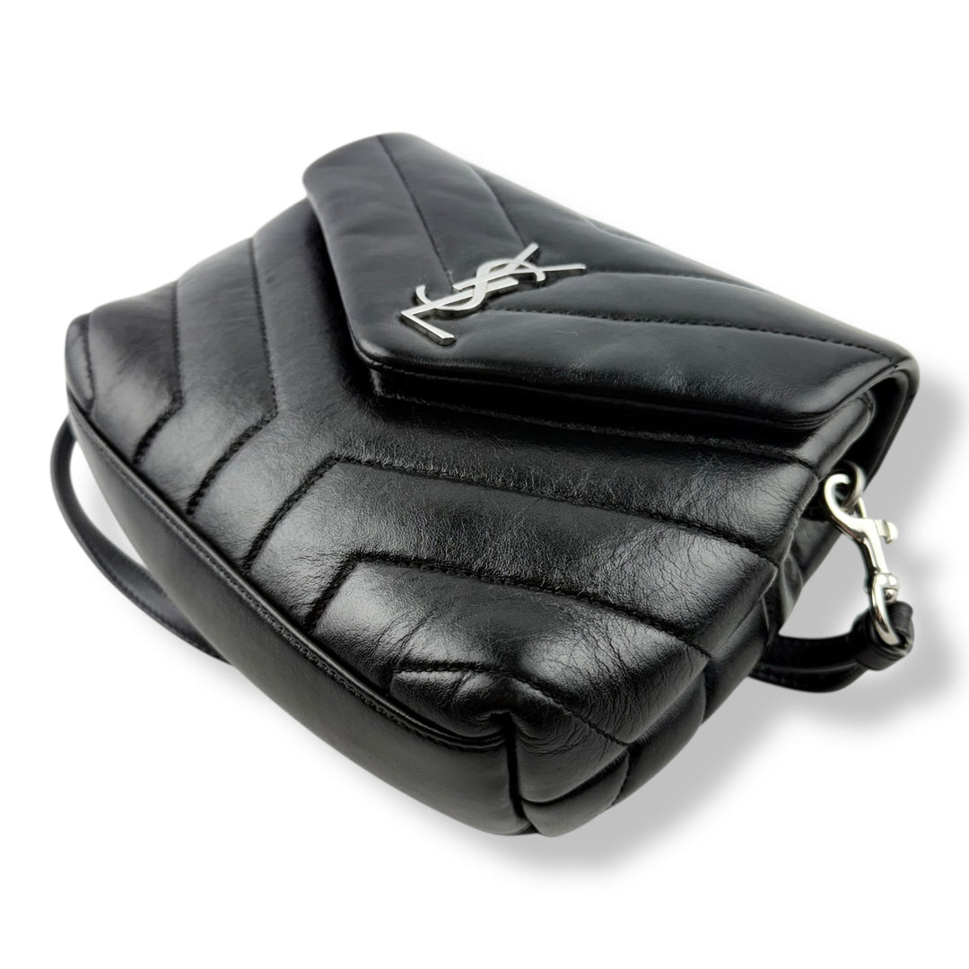 Saint Laurent YSL Black Toy LouLou Quilted Leather Handbag